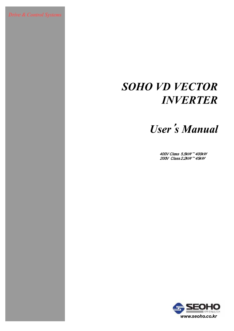 SOHO--VD_Manual操作说明书手册(200_400V)_EN_0409