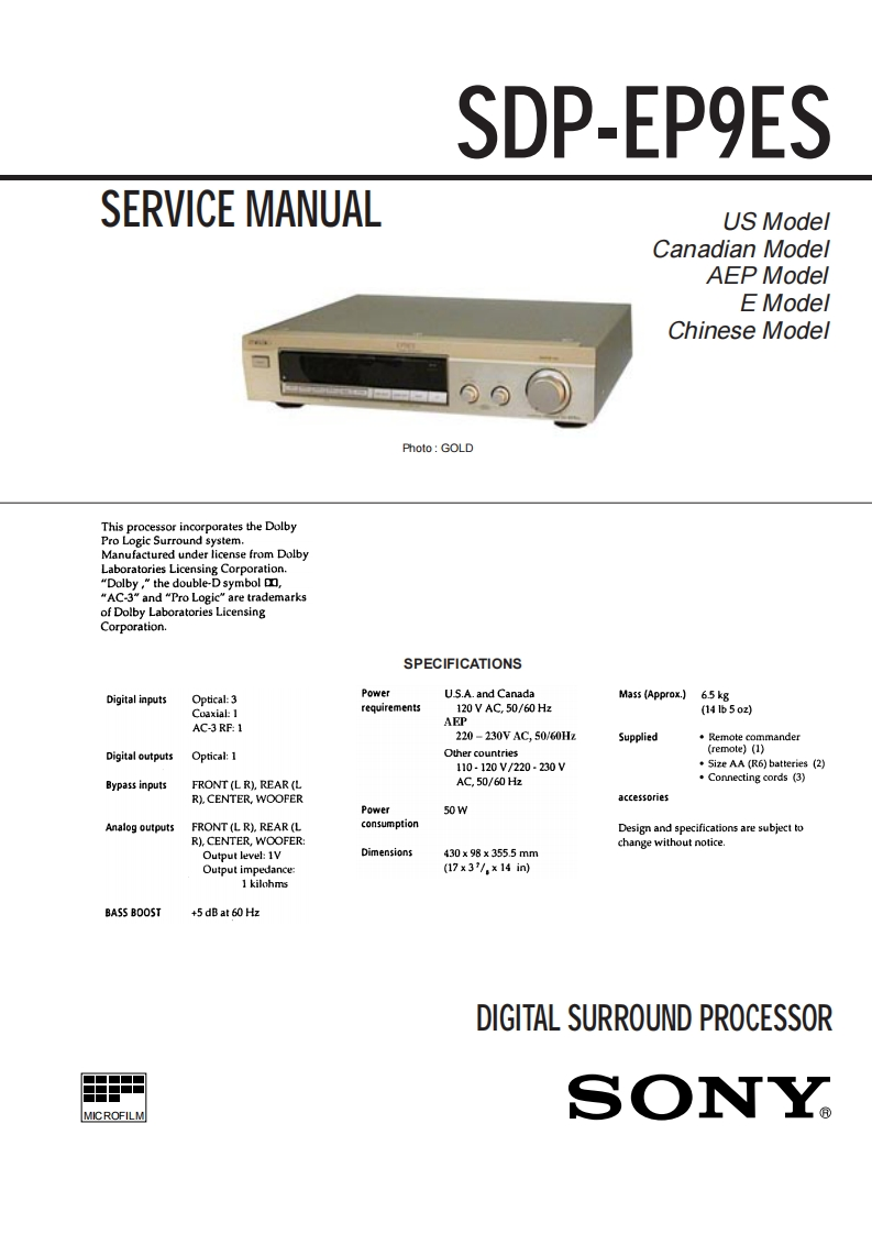 SONY_SDP-EP9ES-EN_Service_Manual维修手册_Scan-找手册网