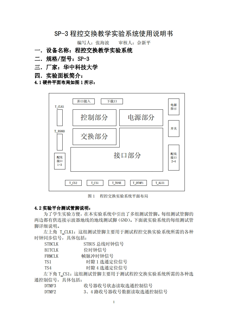 SP-3-程控交换教学实验系统使用说明书