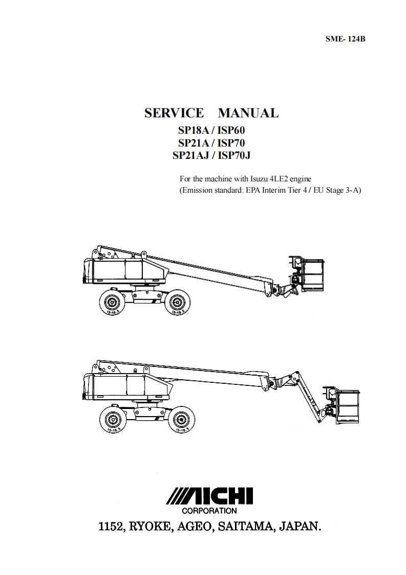 SP18A(J)-SP21A(J)sn.719281andafter维修维护说明书手册