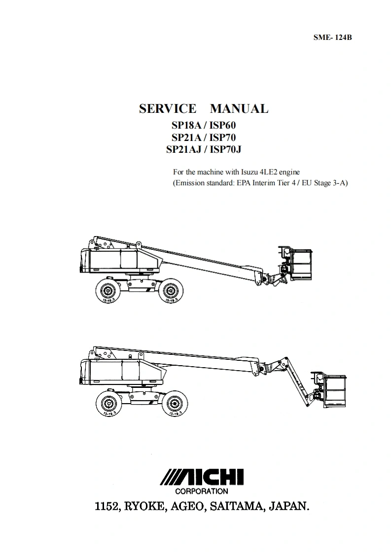 SP18A(J)-SP21A(J)sn.719281andafter维修维护说明书手册