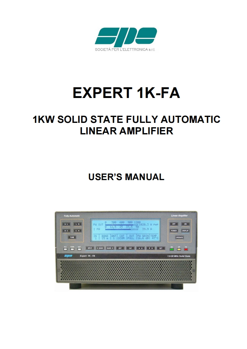 SPE_Expert_1K-FA_Manual操作说明书手册_v1.3