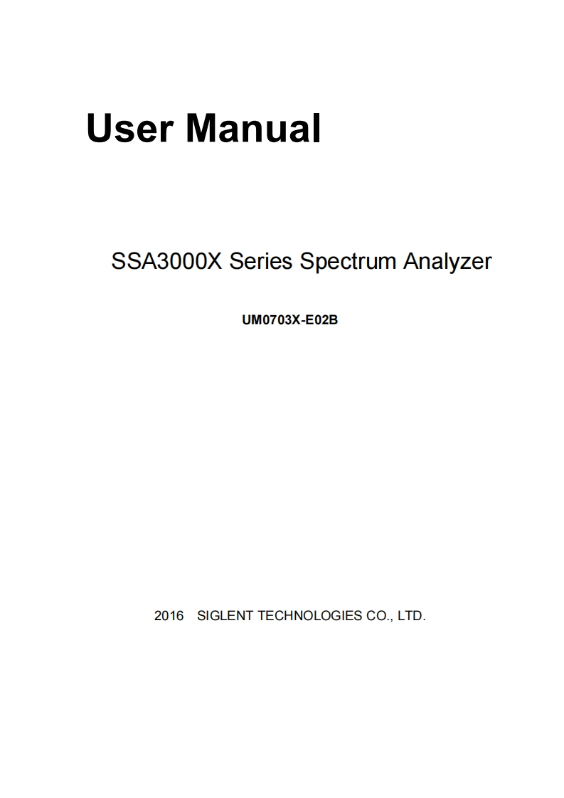 SSA3000X_User操作说明书手册