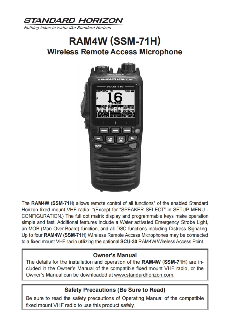 SSM-71H_操作说明书手册_ENG_EBA29X202_1904M-CS