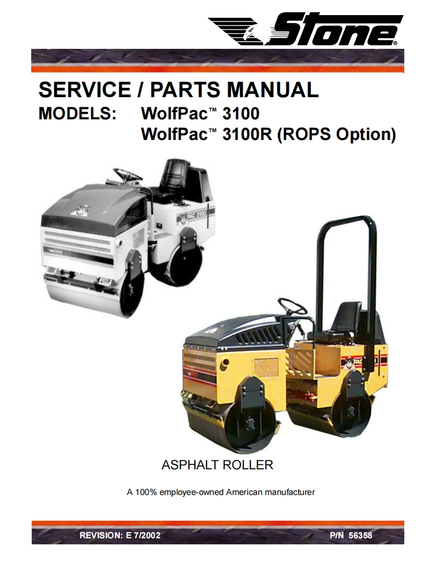 STONE压路机WolfPa3100维修手册