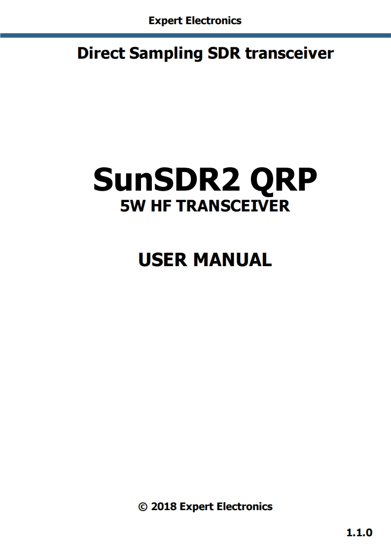 SUNSDR2-PRO_SDR-Transceiver_QRP-使用说明书手册-EN