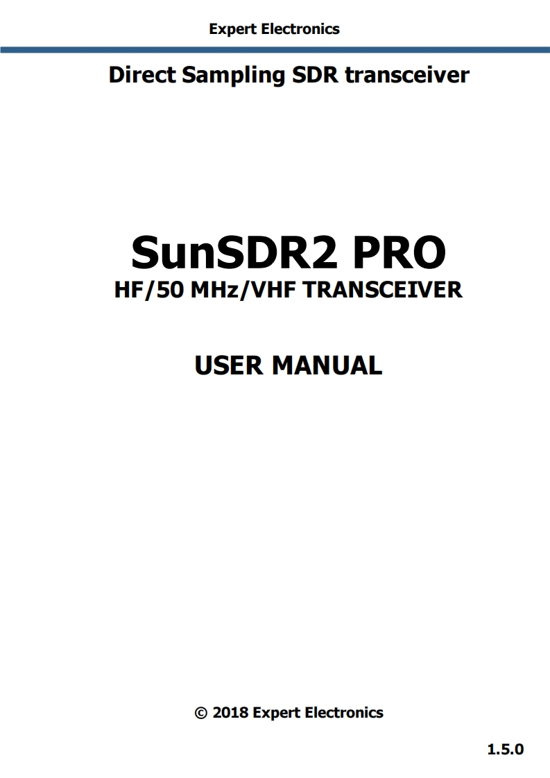 SUNSDR2-PRO_SDR-Transceiver_使用说明书手册-EN