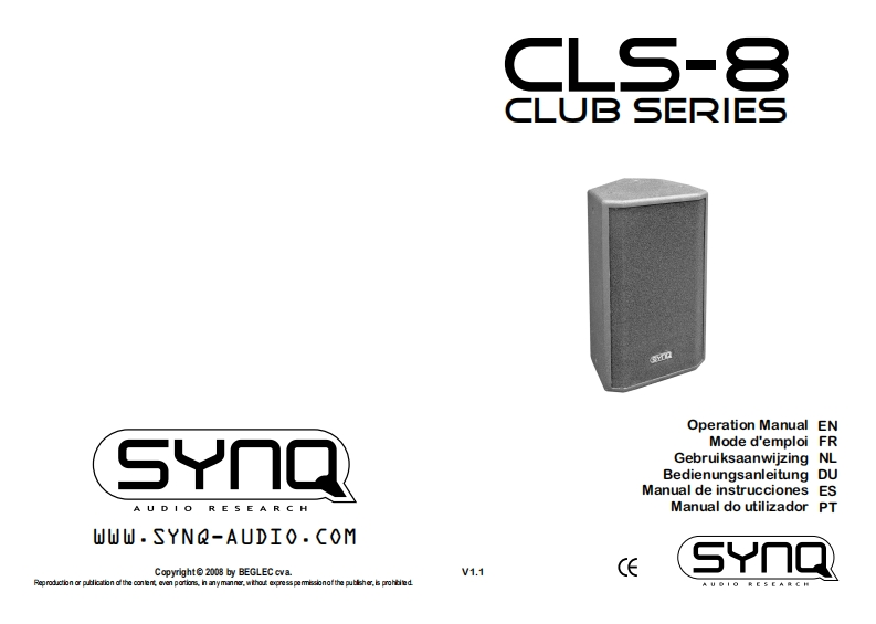 SYNQ_CLS_8_Speakercabinet_使用说明书手册