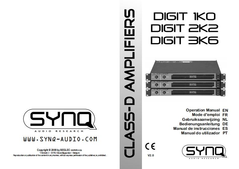 SYNQ_DIGIT_1K0_Digital_Amplifier_使用说明书手册