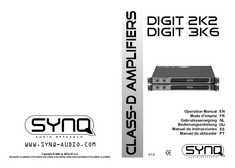 SYNQ_Digit2K2_使用说明书手册