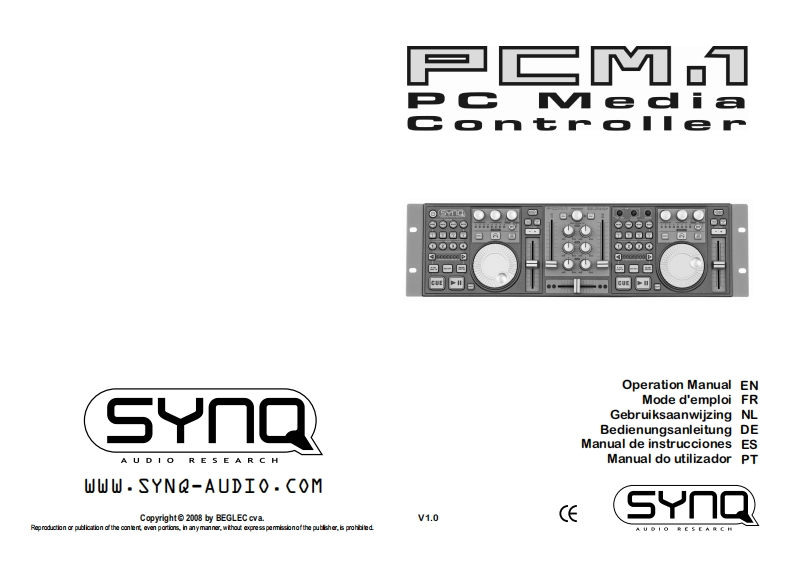 SYNQ_PCM-1_PC_Media_Controller_使用说明书手册