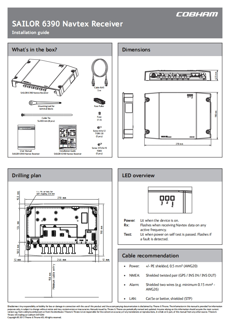 Salior_6390_Navtex_Receiver_QuickRef_Manual操作说明书手册