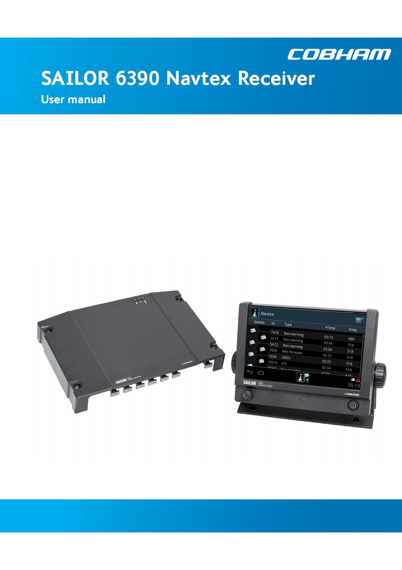 Salior_6390_Navtex_Receiver_User_Manual操作说明书手册