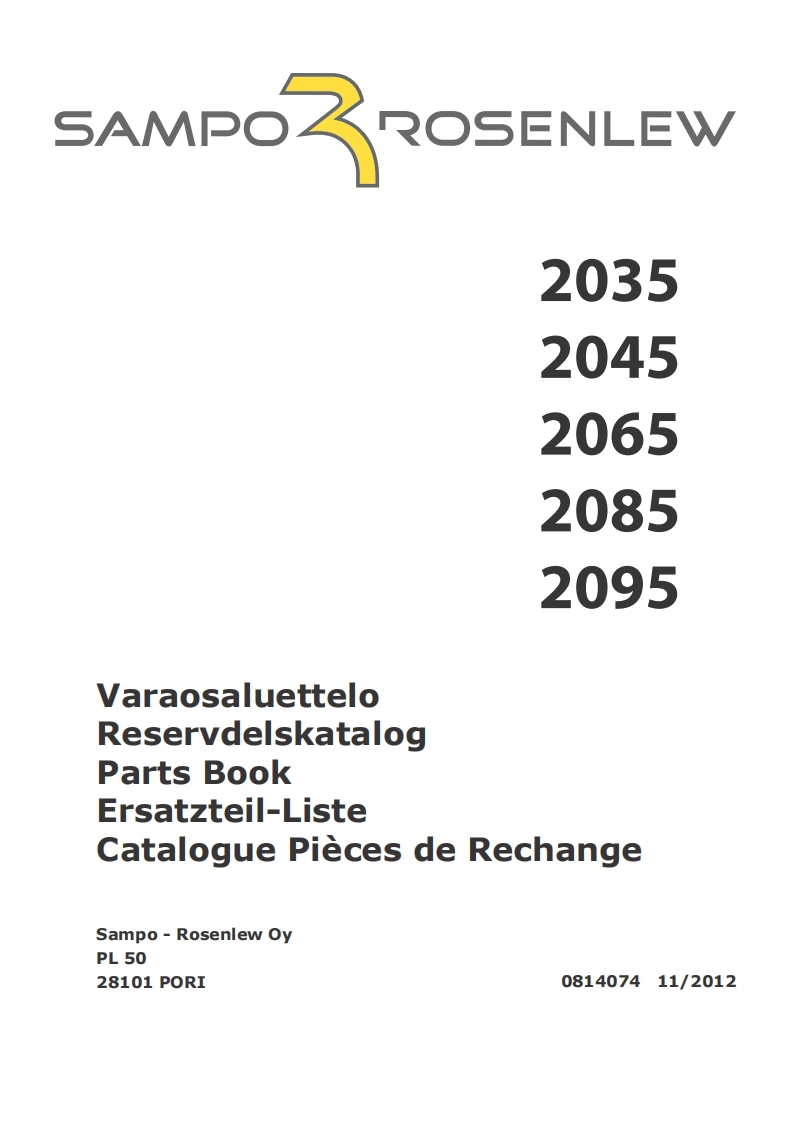Sampo-Rosenlew-2035-2045-2065-2085-2095-Combines-零部件手册-PDF