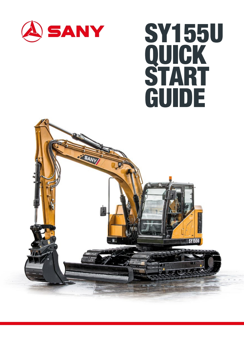 Sany-Quick-Start-Guide-SY155U-WEB挖掘机快速操作说明书手册