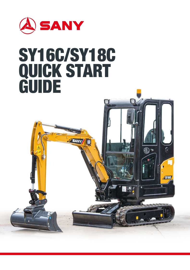 Sany-Quick-Start-Guide-SY16C_18C-WEB挖掘机快速操作说明书手册