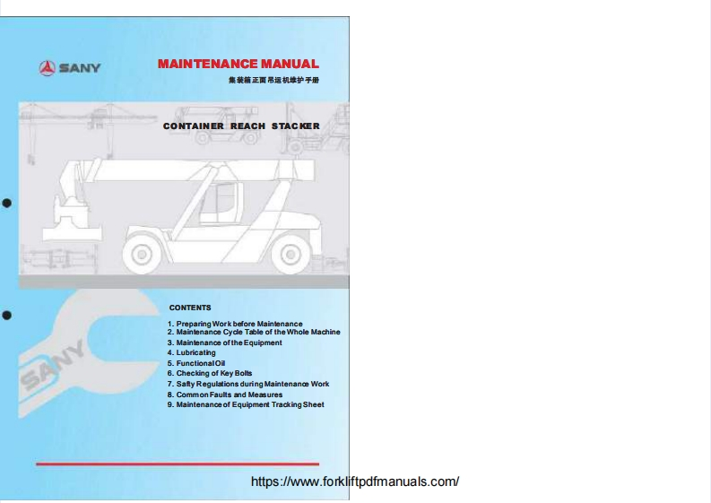 Sany-RSC45-Container-Reach-Stacker-维修手册-PDF