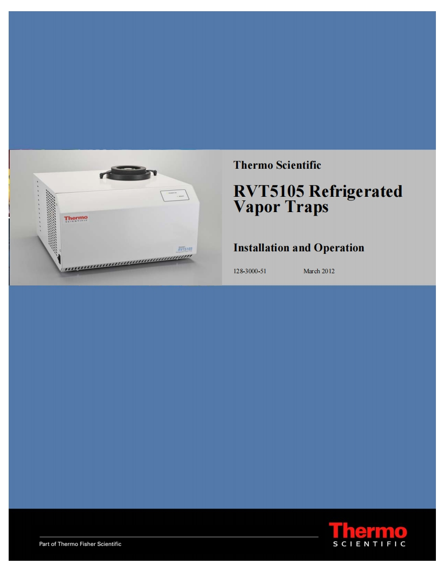 Savant-RVT5105-Refrigerateed-Vapour-takp-operation-用户操作说明书手册