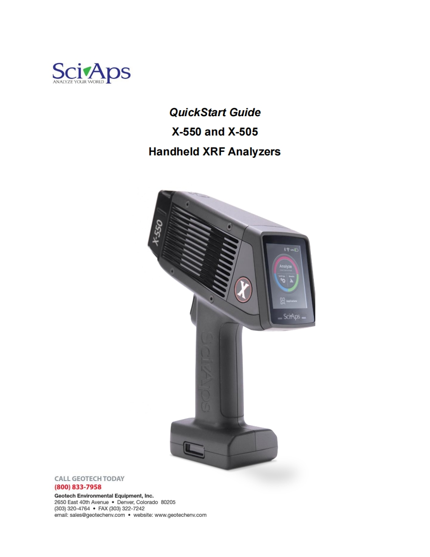 SciAps_X-500_QS_使用说明书手册