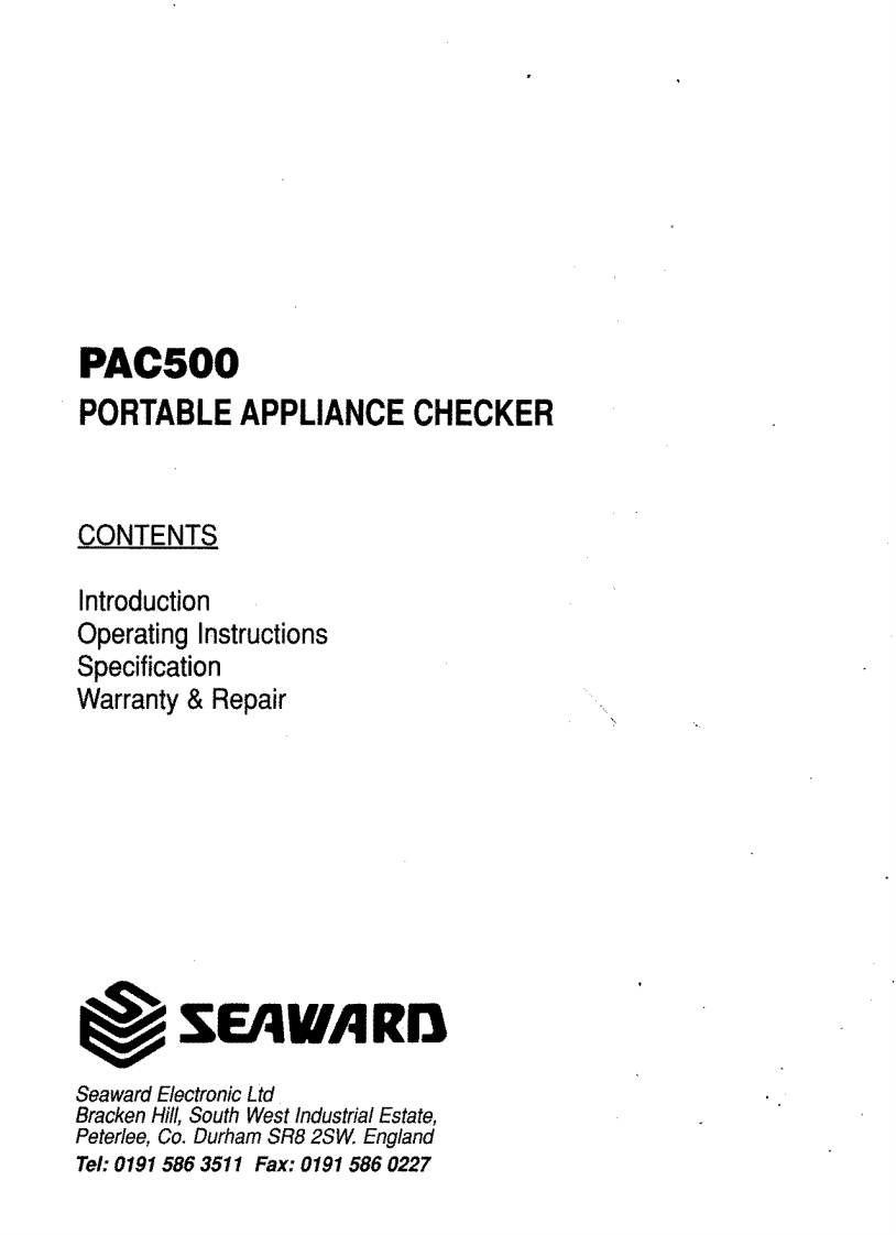 Seaward-PAC500-User-Manual操作说明书手册新质力文库 - 聚焦新质生产力发展的数字化知识库_行业洞察 / 理论成果 / 实践指南免费下载新质力文库