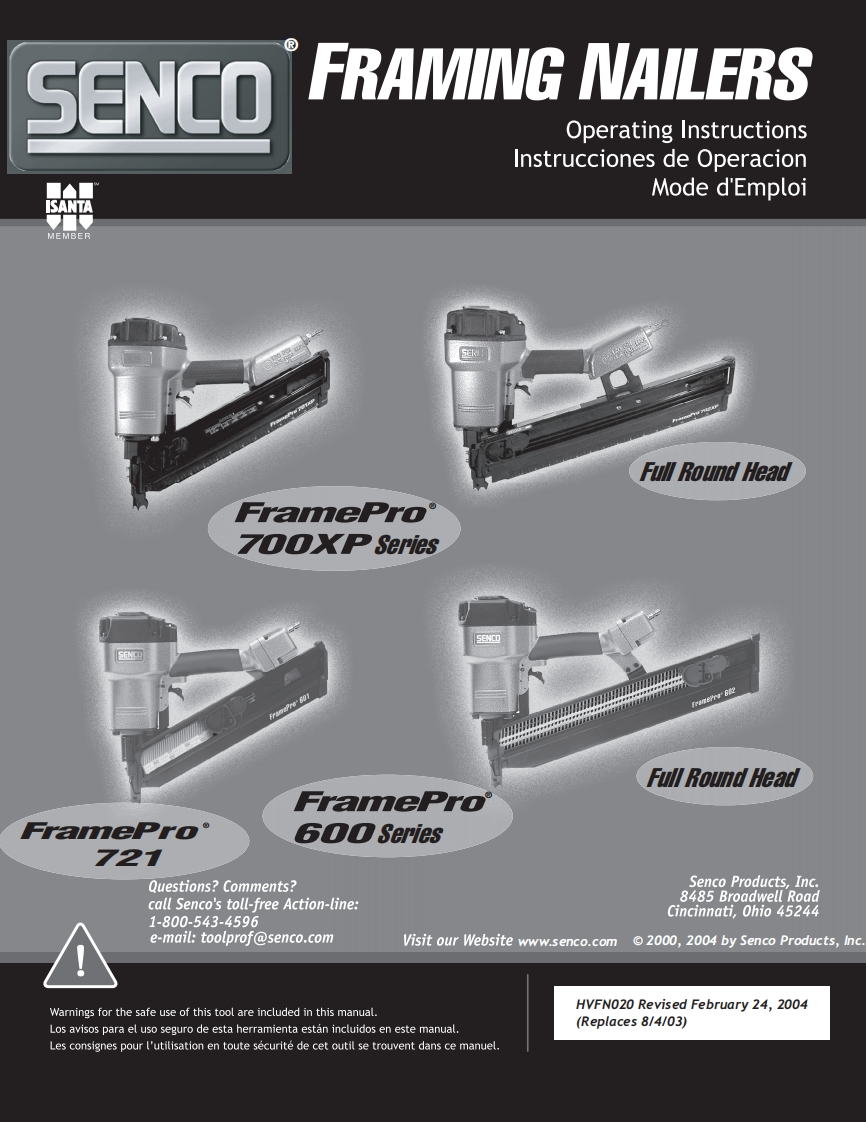 Senco-702XP-Nailer-操作说明书手册