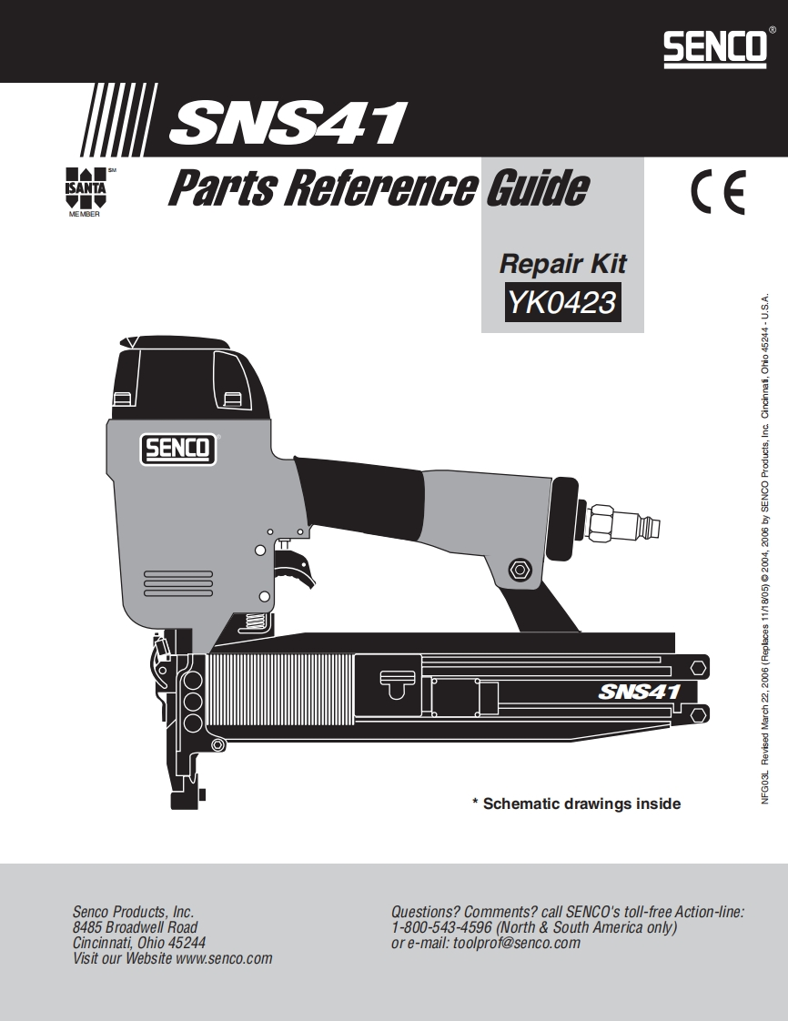 Senco-SNS-41-Stapler-Parts-操作说明书手册