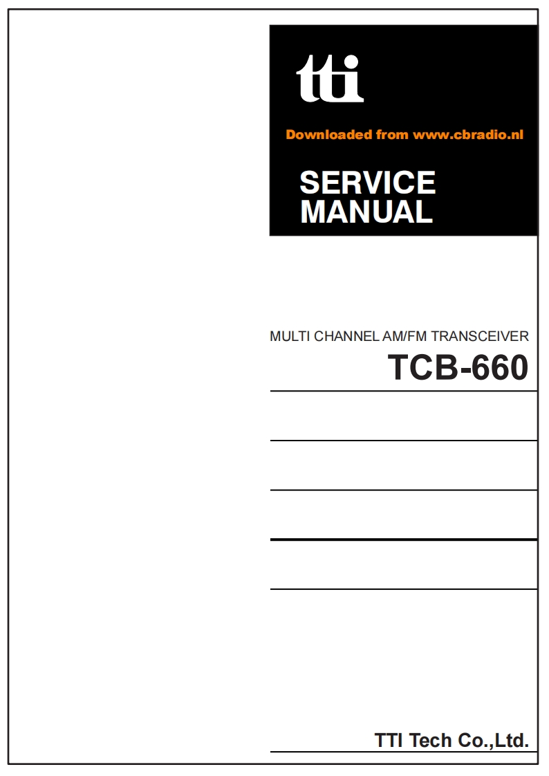 Service_Manual_TTI_TCB-660_ENG维修手册含电器原理图