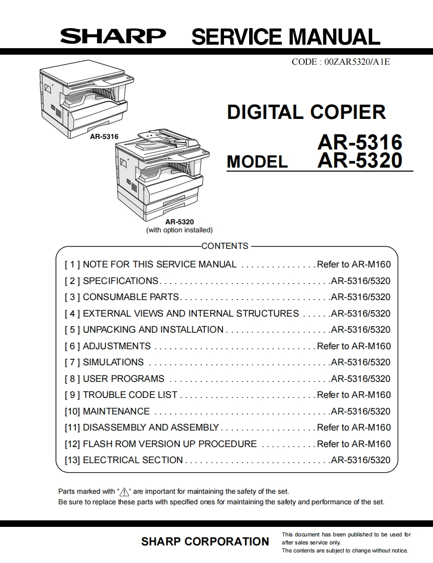 Sharp-AR-5316---5320-维修维护手册