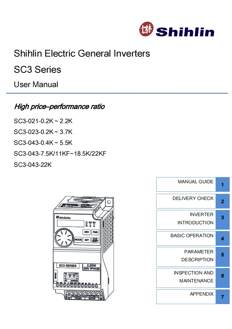 Shihlin-SC3-Manual变频器操作说明书手册-V1.14-ENG-
