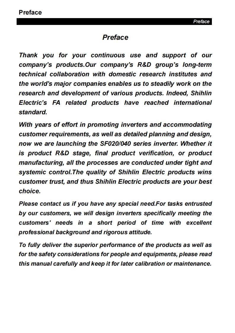 Shihlin-SF_040变频器操作说明书手册