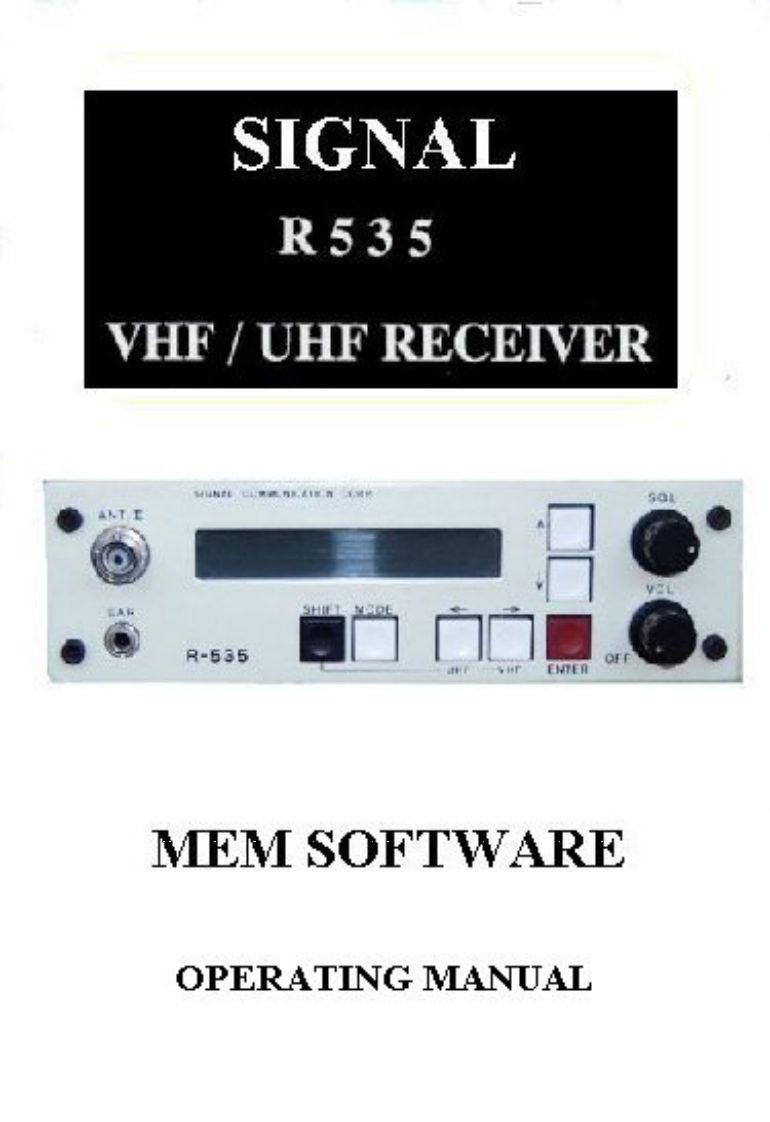 Signal-R-535-(Mem-Software-Manual操作说明书手册)