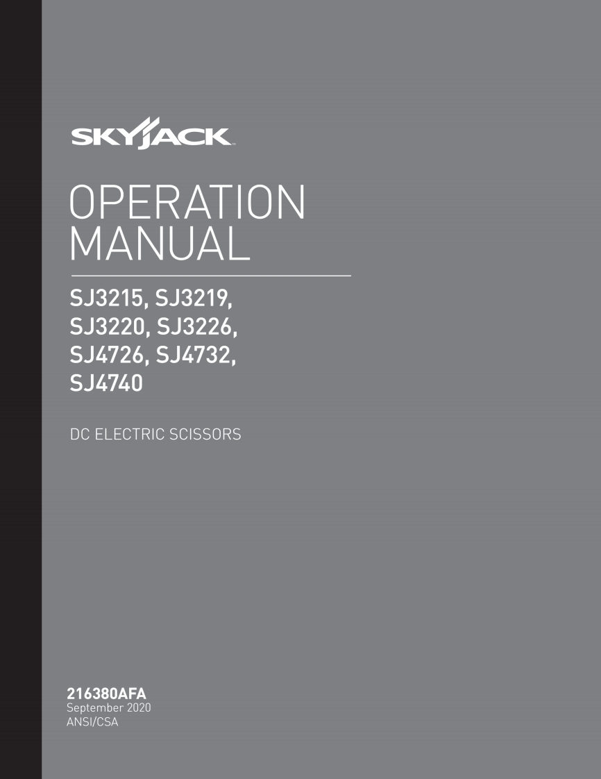 Skyjack-3226-Operators-Manual操作与维护保养说明书手册