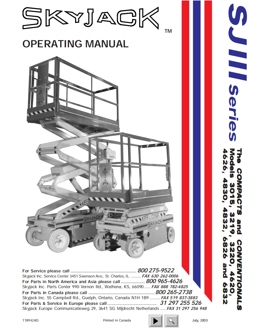 Skyjack-SJ3219_操作说明书手册