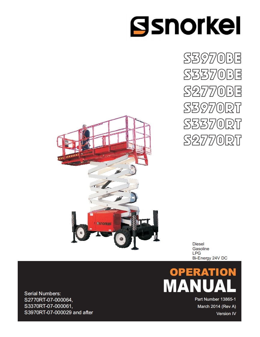 Snorkel-3970RT-Operations-Manual操作与维护保养说明书手册