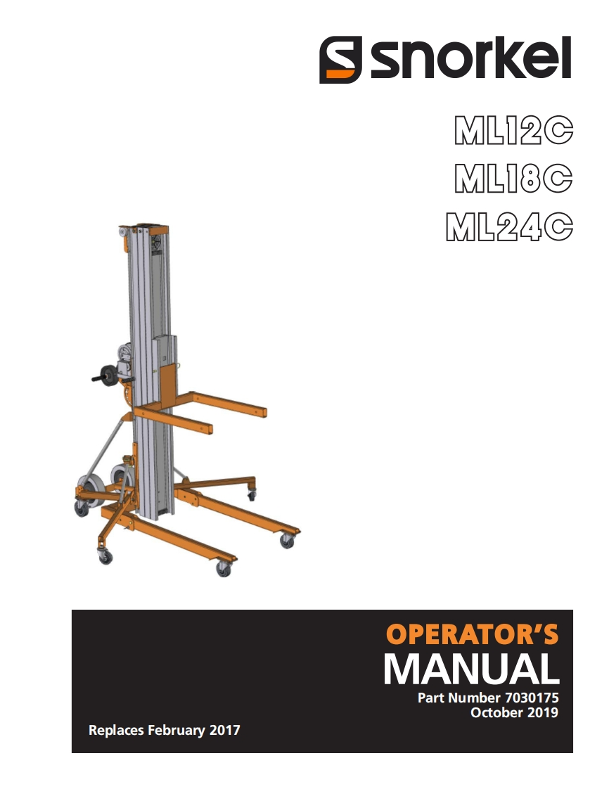 Snorkel-MLC18-Operations-Manual操作与维护保养说明书手册