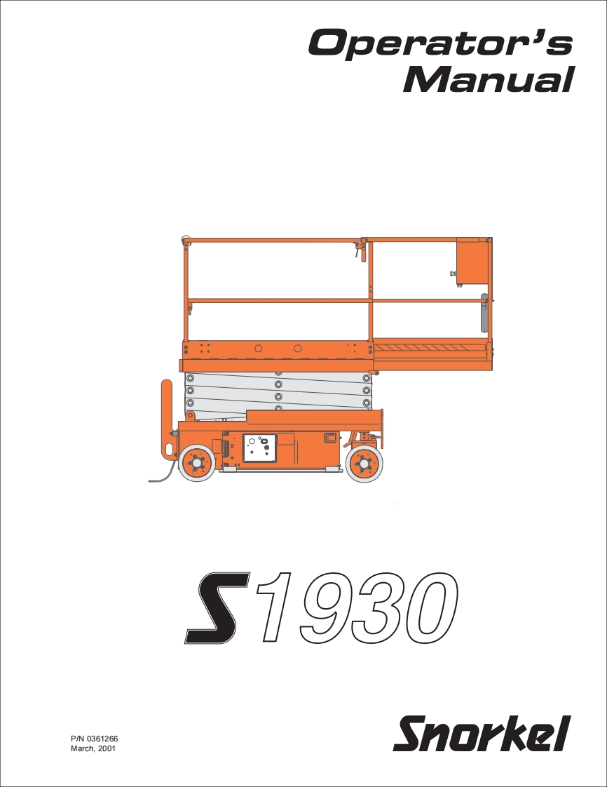 Snorkel-S1930-Operations-Manual操作与维护保养说明书手册