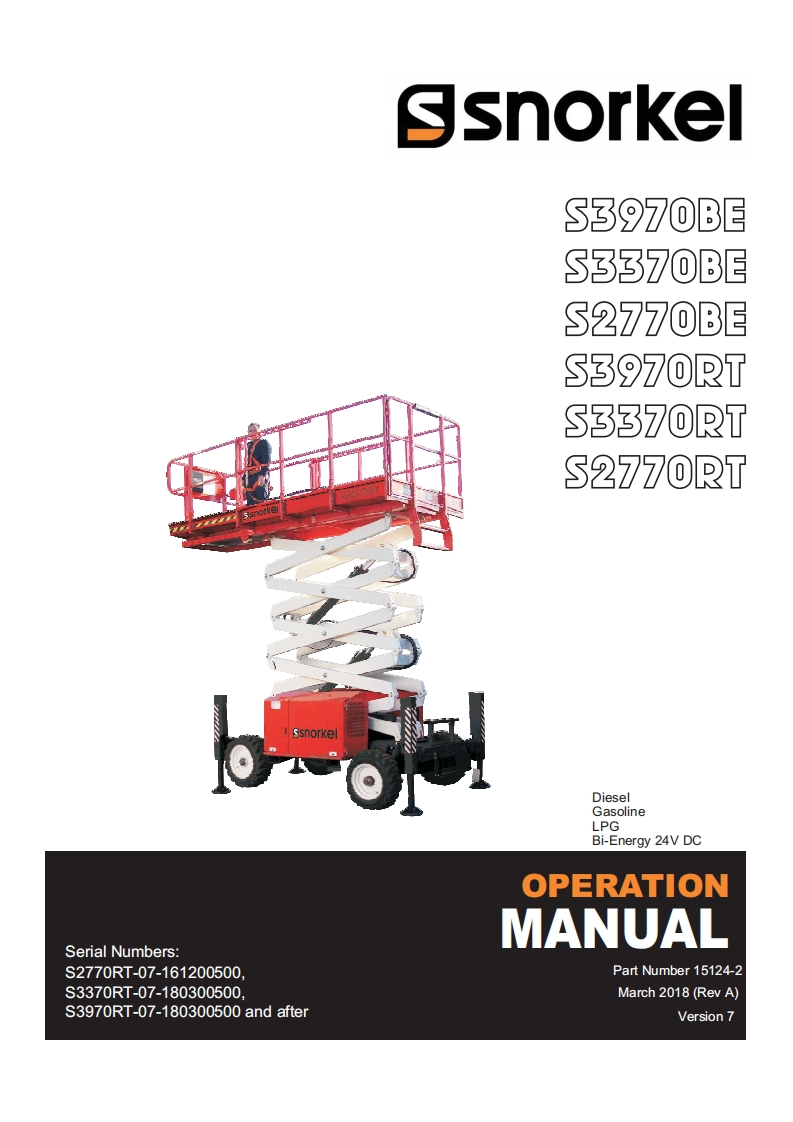 Snorkel-S2770RT-Operations-Manual操作与维护保养说明书手册