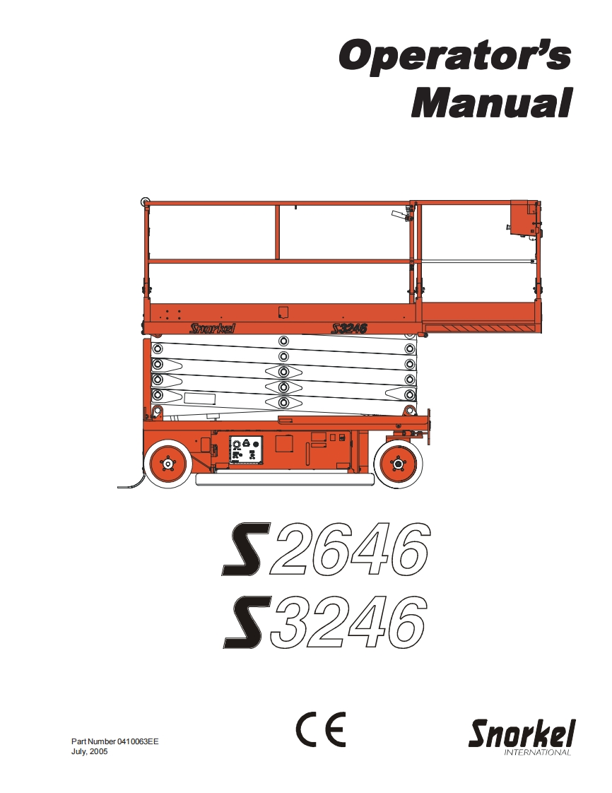 Snorkel-S3246-CE-User-Manual操作与维护保养说明书手册