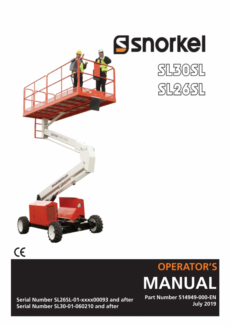 Snorkel-SL26SL-Operations-Manual操作与维护保养说明书手册