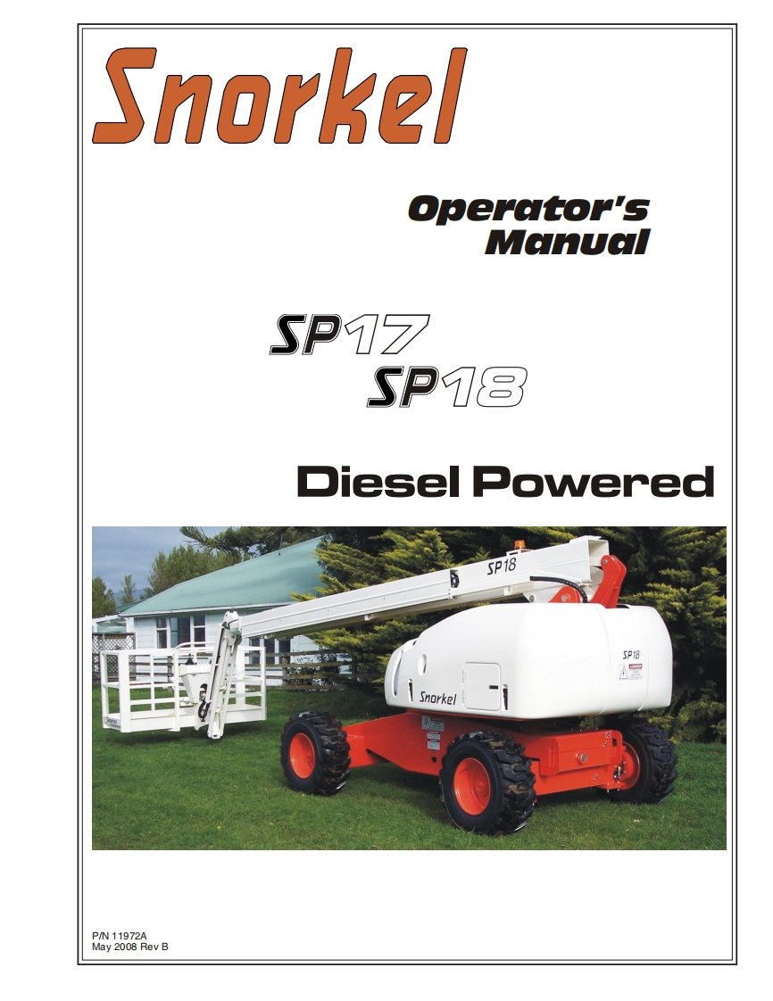Snorkel-SP18-Operators-Manual-May-2008操作与维护说明书手册