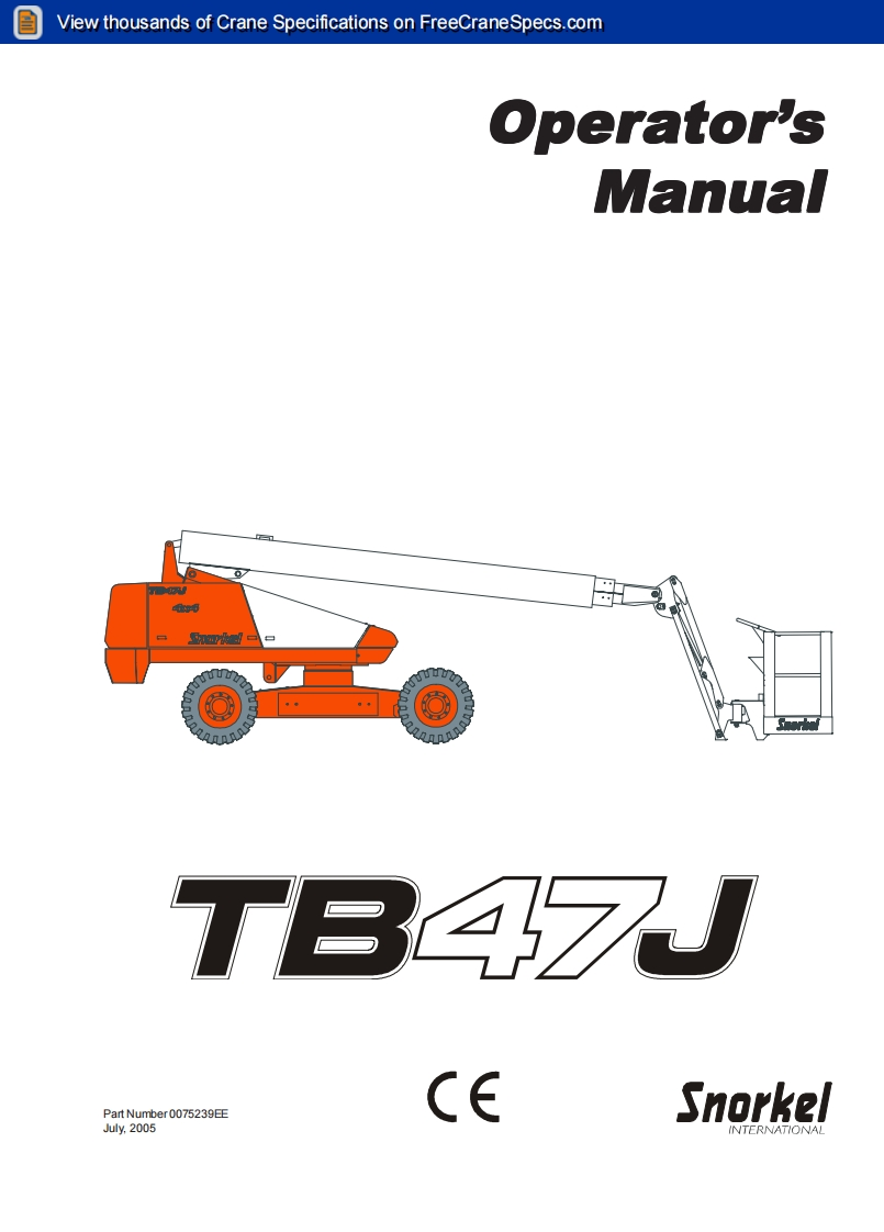 Snorkel-TB47J-Operations-Manual操作与维护保养说明书手册