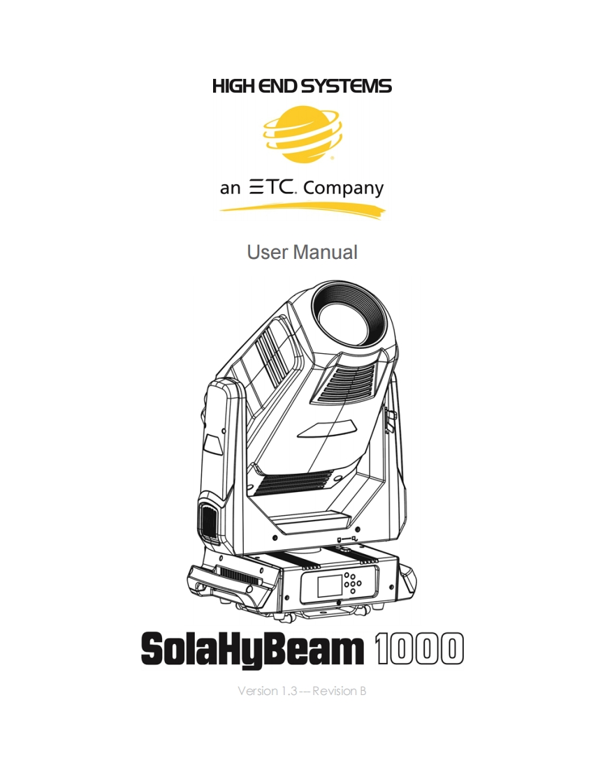 SolaHyBeam1000-操作说明书手册