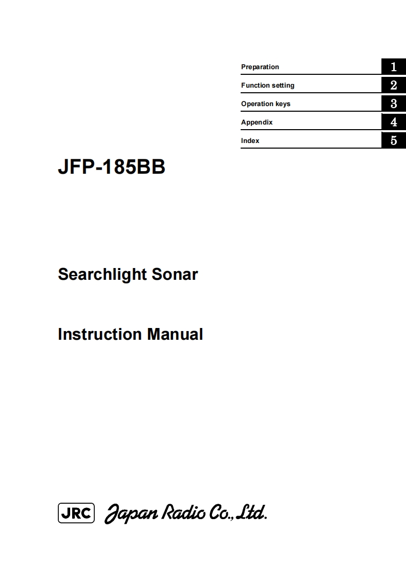 Sonar-JRC-JFP-185BB-安装操作说明书手册--1-12-2018