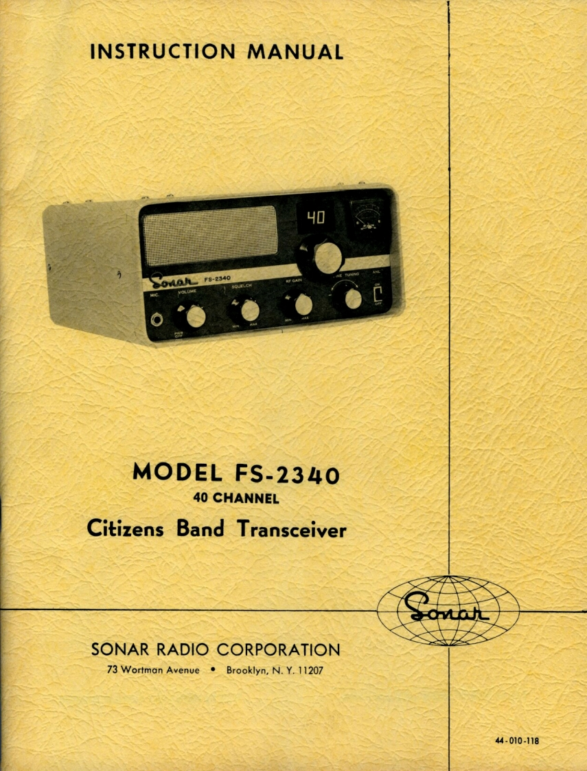 Sonar_FS-2340_Manual操作说明书手册