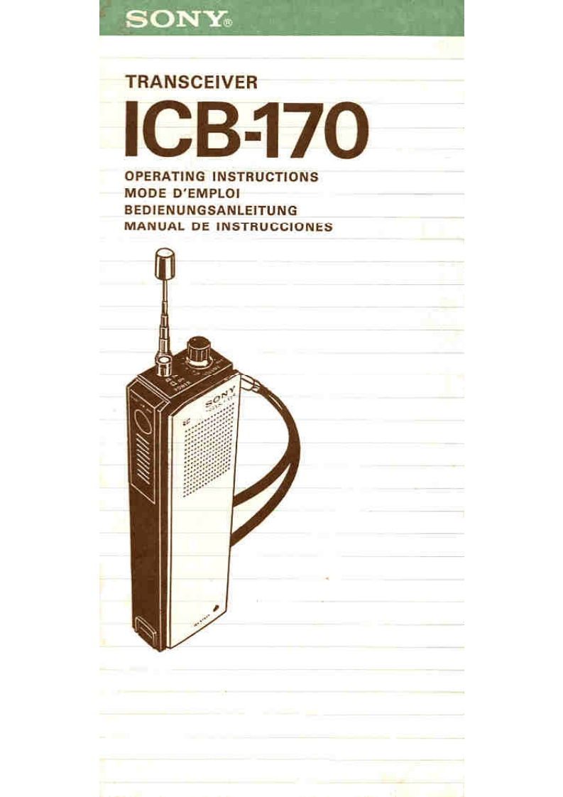 Sony-ICB-170操作说明书手册