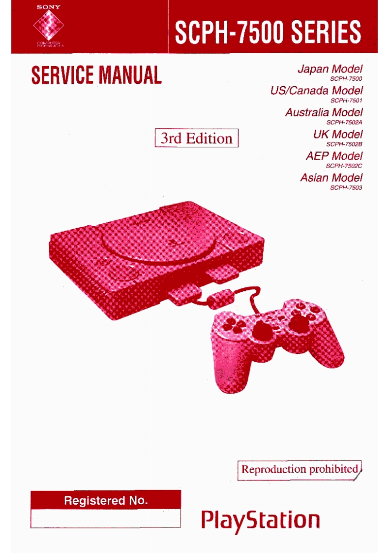 Sony-Playstation-SCPH-7500-Service-Manual-1维修电器原理图手册