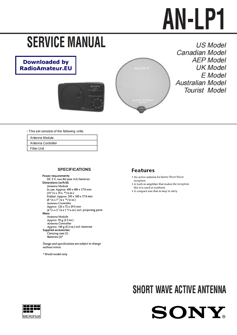 Sony_AN-LP1_serv维修手册含电器原理图