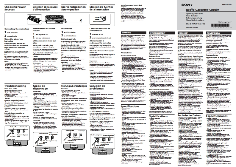 Sony_CFS-E14L_user操作说明书手册