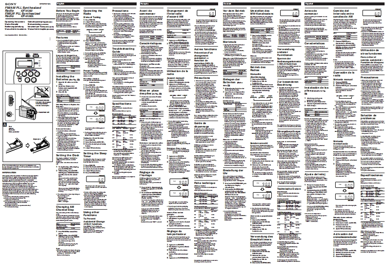 Sony_ICF-M260_ICF-M260L_user操作说明书手册