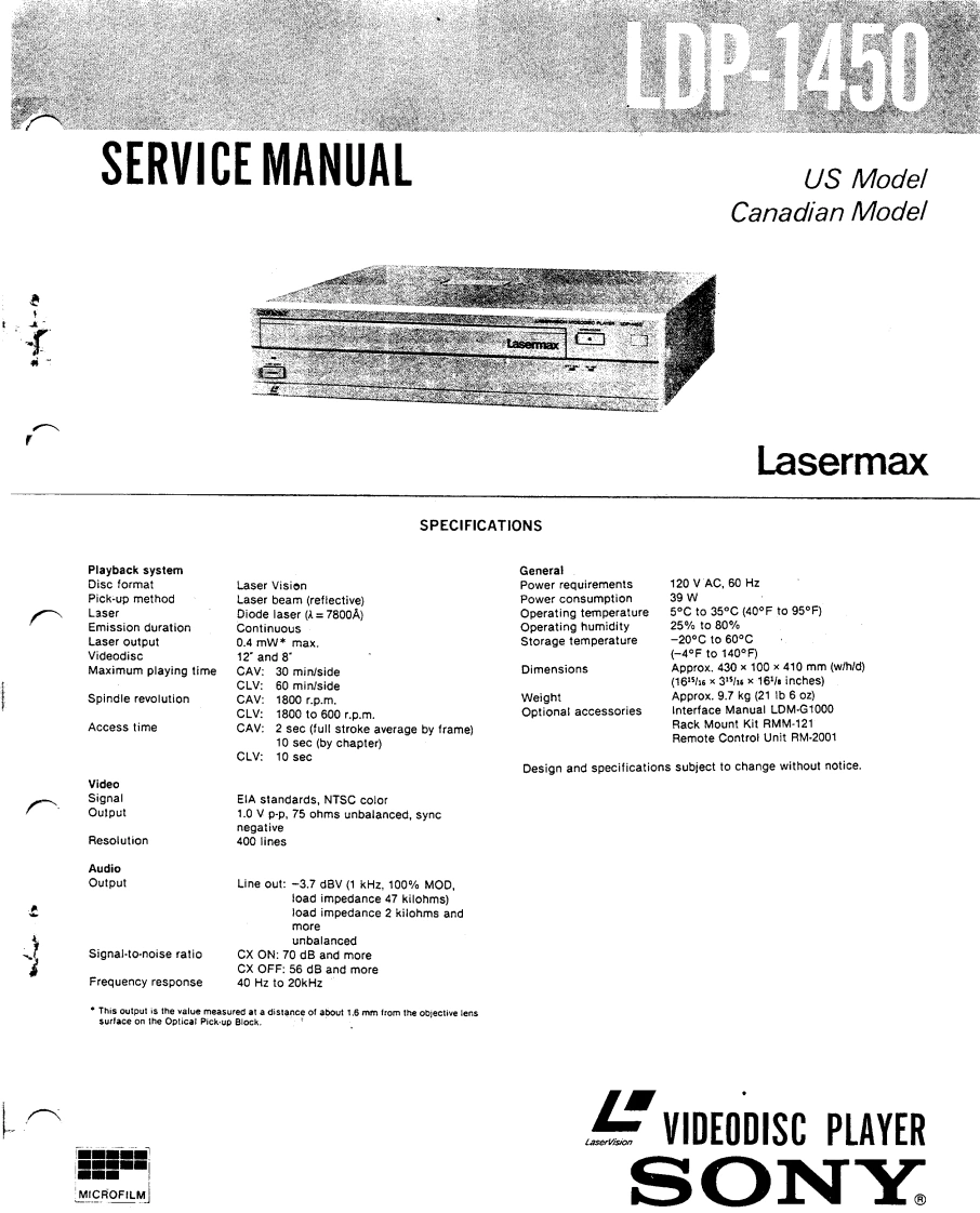 Sony_LDP-1450_Service.Manual维修手册